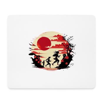 Running People - Art de rue japonais - Tapis de souris (format paysage) - blanc - Devant