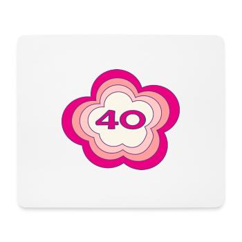 40. 40 YEARS. 40th ANNIVERSARY. BIRTHDAY 40 YEARS. - Mouse Pad (horizontal) - white - Front