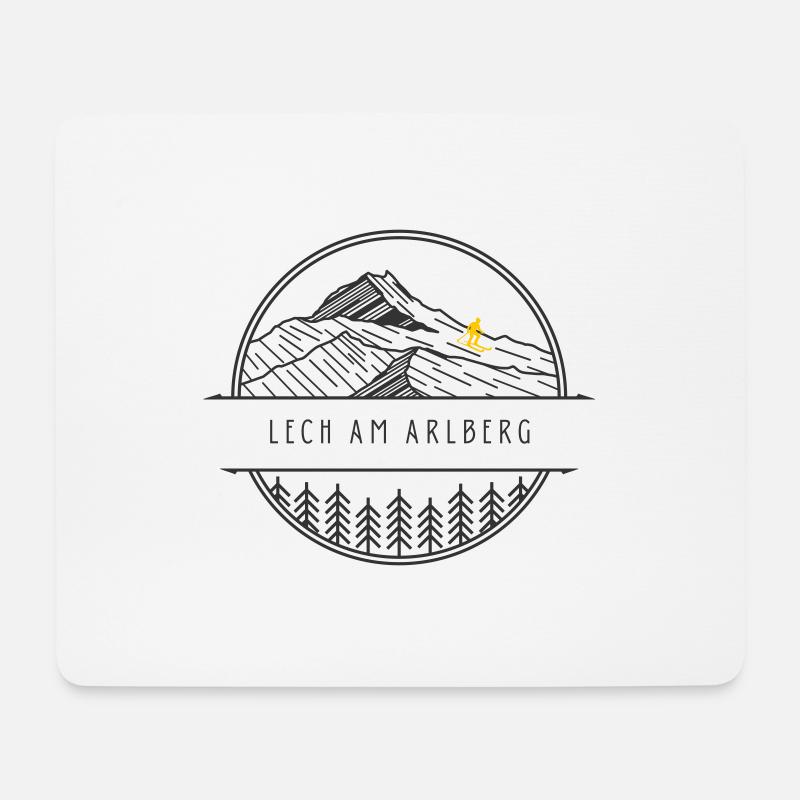 Minimalistisches Lech am Arlberg-Logo - Mousepad (Querformat) - Weiß