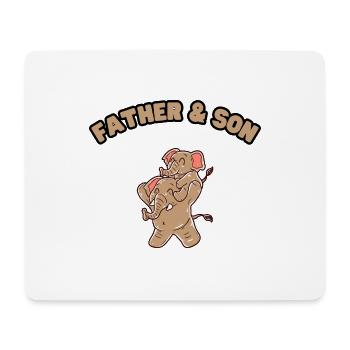 Elephant Family Father & Son - Mousepad (Querformat) - Weiß - Vorne