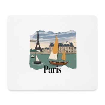 Paris Seine Vintage Segelboote - Mousepad (Querformat) - Weiß - Vorne