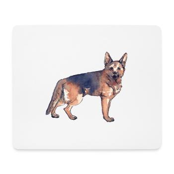 German shepherd dog - Mouse Pad (horizontal) - white - Front