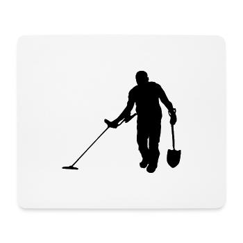Auf der Suche nach dem Schatz mit Metalldetektor - Mousepad (Querformat) - Weiß - Vorne
