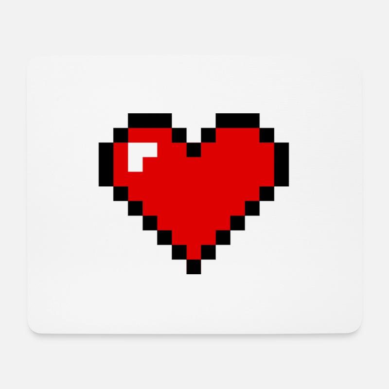 pixel heart - Mousepad (Querformat) - Weiß