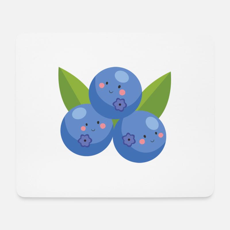 Blaubeere - Mousepad (Querformat) - Weiß