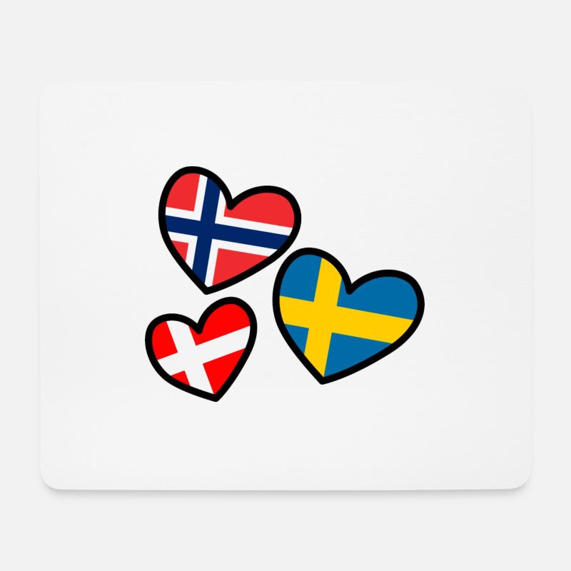 Herz Norwegen Schweden Dänemark Skandinavien - Mousepad (Querformat) - Weiß