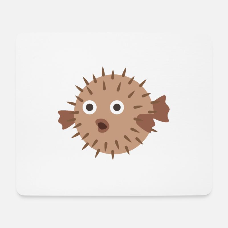 Kugelfisch - Mousepad (Querformat) - Weiß