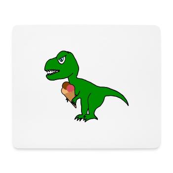 Dino avec cornet de crème glacée doux Tyrannosaurus avec glace - Tapis de souris (format paysage) - blanc - Devant