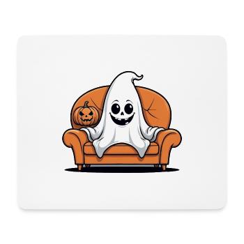 Fantôme Fantôme Halloween Citrouille Entraîneur Drôle - Tapis de souris (format paysage) - blanc - Devant