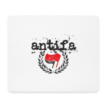 DIE ANTIFA ANTIFASCHISTISCHE LINKE AKTION - Mousepad (Querformat) - Weiß - Vorne