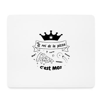 Le roi de la pizza c'est moi - Tapis de souris (format paysage) - blanc - Devant
