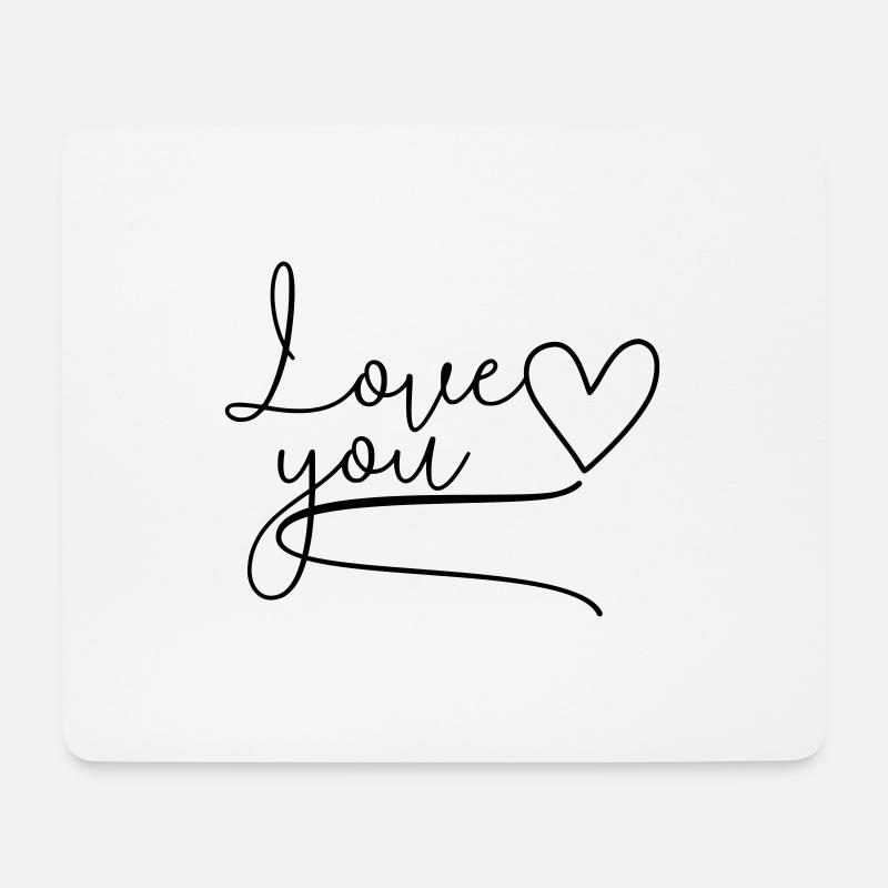 Ich Liebe Dich Love You Schriftzug - Mousepad (Querformat) - Weiß