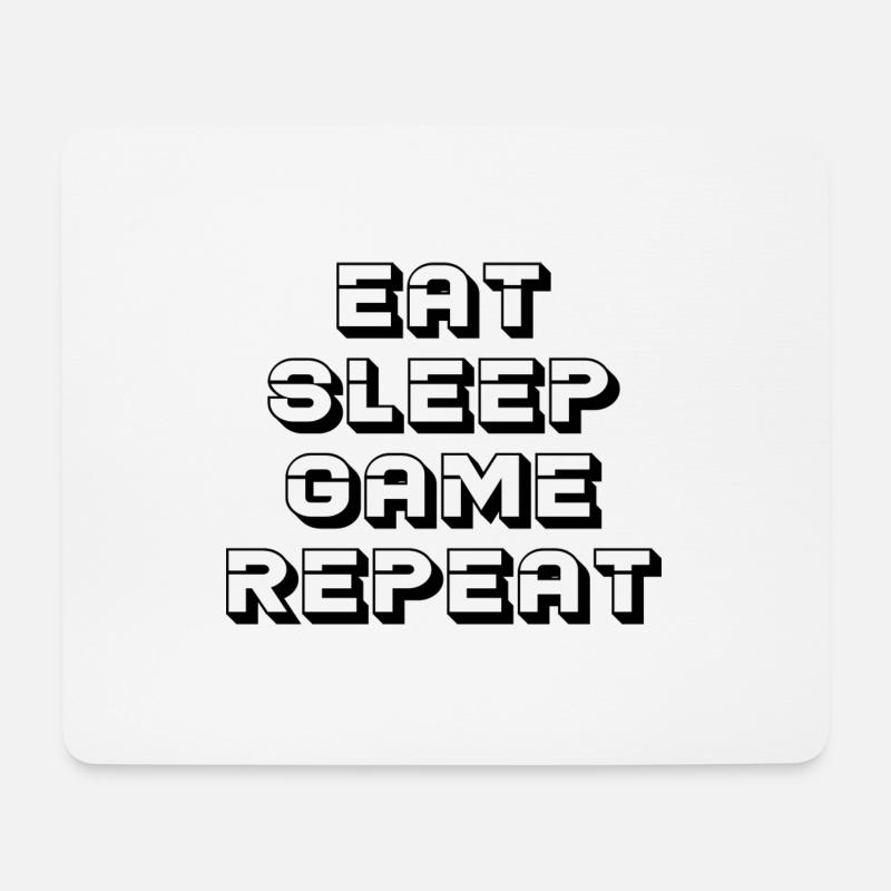 EAT SLEEP GAME REPEAT - Mousepad (Querformat) - Weiß