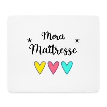 MERCI. MERCI MAÎTRESSE. CADEAU MAÎTRESSE. VACANCES - Tapis de souris (format paysage) - blanc - Devant