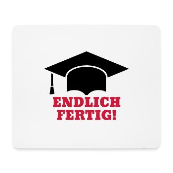 Doktorhut Endlich fertig Promotion Doktorarbeit - Mousepad (Querformat) - Weiß - Vorne