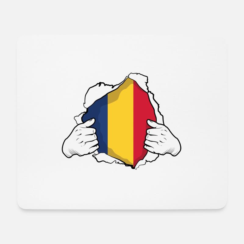 Rumänien Flagge Rumäne Rumänisch Geschenkidee Cool - Mousepad (Querformat) - Weiß