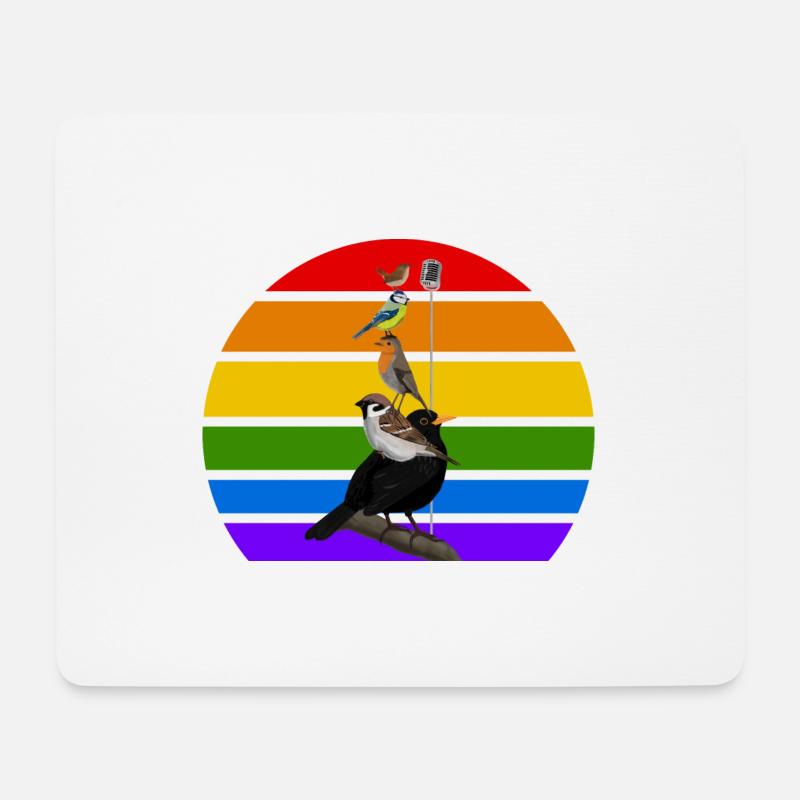Singvögel Vogel Regenbogen Vielfalt Gartenvogel - Mousepad (Querformat) - Weiß