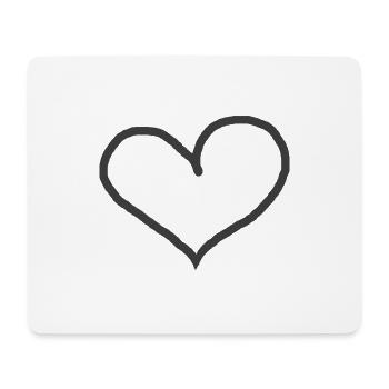 Schwarzes Herz Geschenkidee Black Heart - Mousepad (Querformat) - Weiß - Vorne