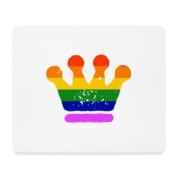 LGBT Gay Pride Krone Crown CSD Regenbogen - Mousepad (Querformat) - Weiß - Vorne