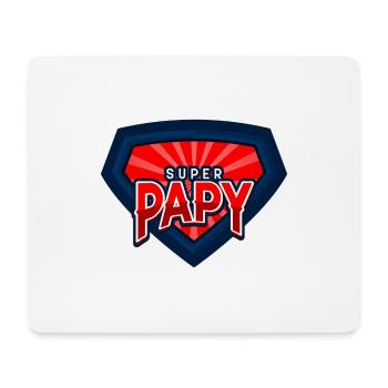 SUPER PAPY - logo super héros - Tapis de souris (format paysage) - blanc - Devant