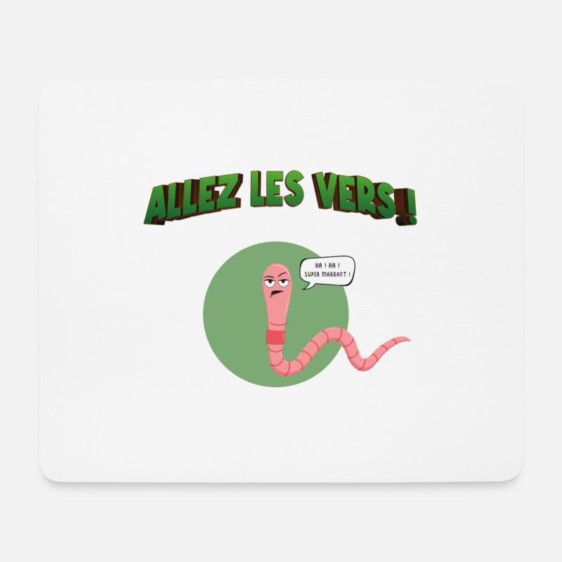 Allez les vers ! - Tapis de souris (format paysage) - blanc