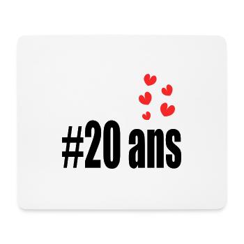 20 ANS. 20e ANNIVERSAIRE. ANNIVERSAIRE 20 ANS. 20 - Tapis de souris (format paysage) - blanc - Devant
