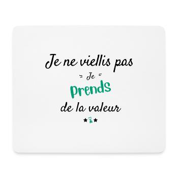 Ich gewinne an Wert - Mousepad (Querformat) - Weiß - Vorne