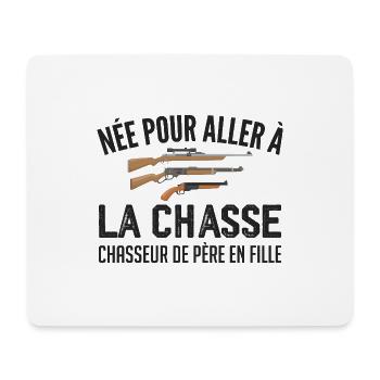 chasseur née pour aller à la chasse père et fille - Tapis de souris (format paysage) - blanc - Devant