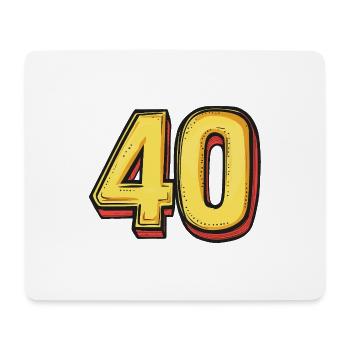 40 Zahl Comic - Mousepad (Querformat) - Weiß - Vorne