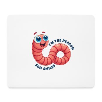 Cheerful Earthworm - Mouse Pad (horizontal) - white - Front