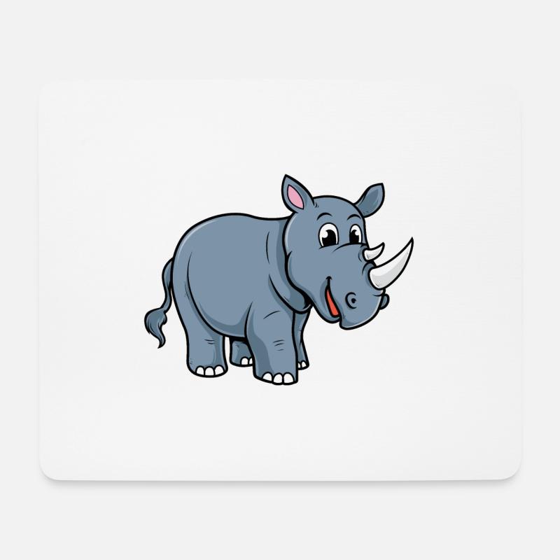 Rhino - Nashorn - Mousepad (Querformat) - Weiß