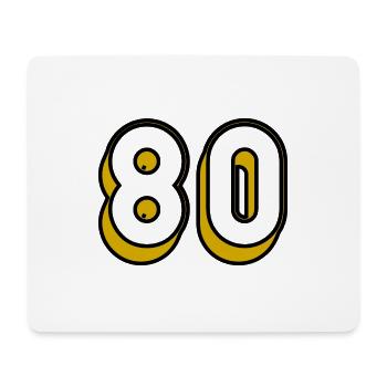 80. 80 ANS. 80e ANNIVERSAIRE. ANNIVERSAIRE 80 ANS - Tapis de souris (format paysage) - blanc - Devant