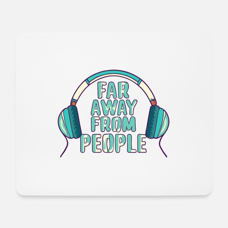 Kopfhörer - Mousepad (Querformat) - Weiß