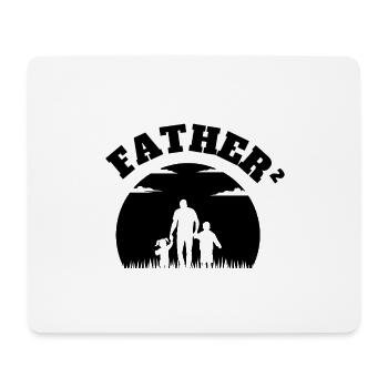 Father² 2 Kids Boy And Girl Black - Mousepad (Querformat) - Weiß - Vorne