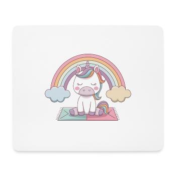 licorne de yoga - Tapis de souris (format paysage) - blanc - Devant