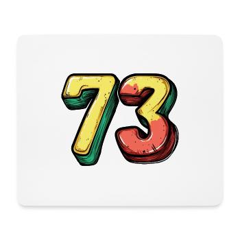 73 Zahl Comic - Mousepad (Querformat) - Weiß - Vorne
