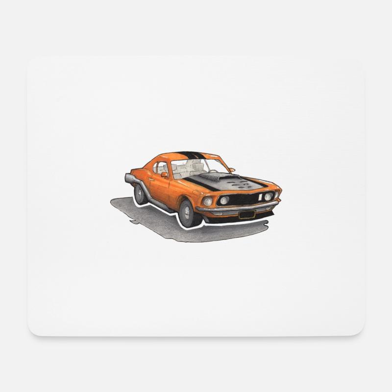 Muskelauto - Mousepad (Querformat) - Weiß