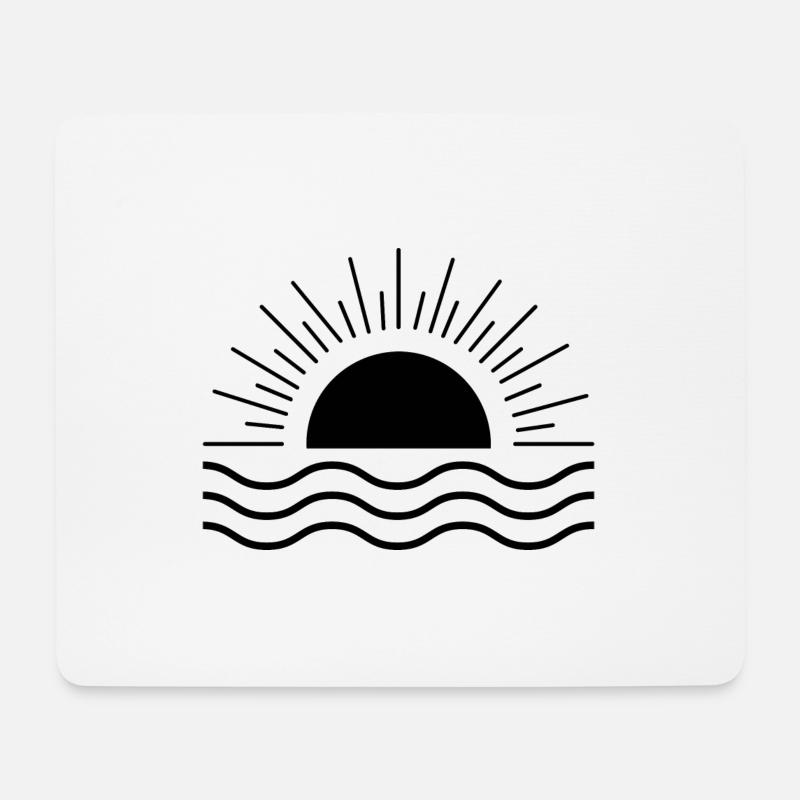 sun and waves - Mousepad (Querformat) - Weiß