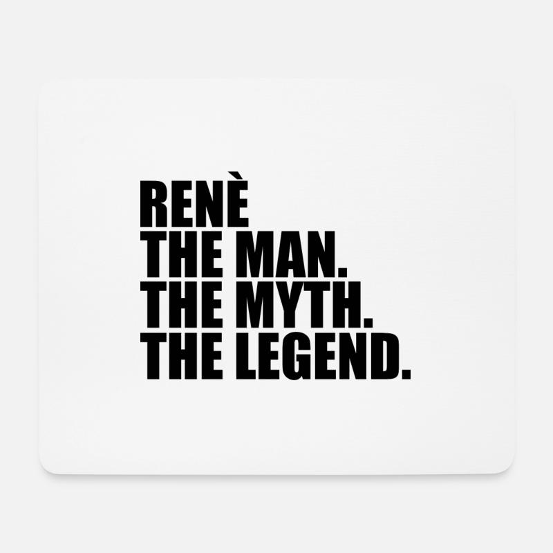 Mythos Legende lustiger bester Name René - Mousepad (Querformat) - Weiß