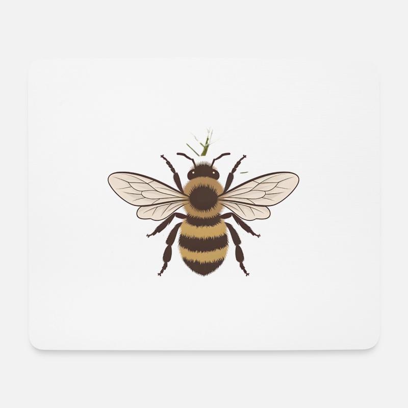 Biene - Mousepad (Querformat) - Weiß