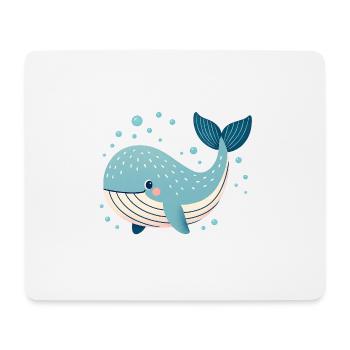 Blauwal mit Blasen - Mousepad (Querformat) - Weiß - Vorne