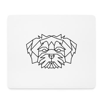 Bolonka Zwetna geometrically minimal black - Mouse Pad (horizontal) - white - Front
