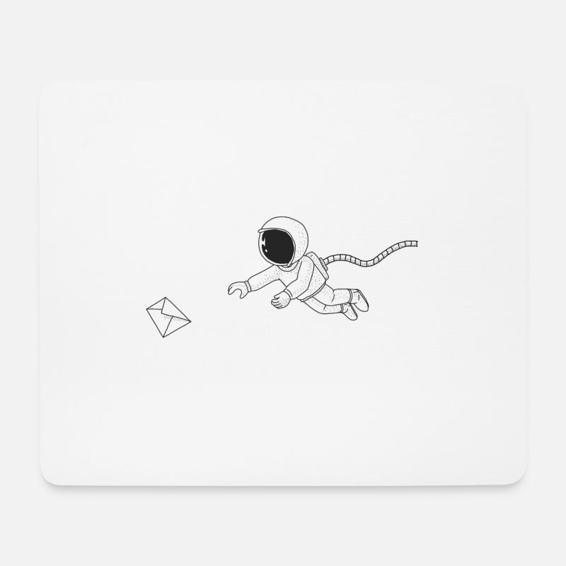 astronaut, galaxy, spaceman, karikatur - Mousepad (Querformat) - Weiß