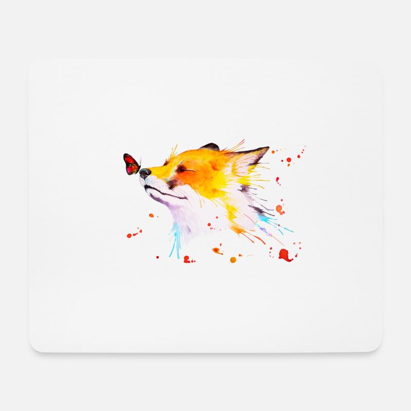 Rotfuchs - Mousepad (Querformat) - Weiß