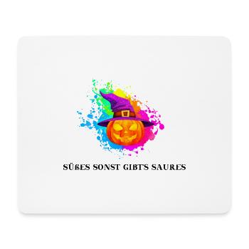 Halloween Süßes sonst gibt's Saures Geschenkidee - Mousepad (Querformat) - Weiß - Vorne