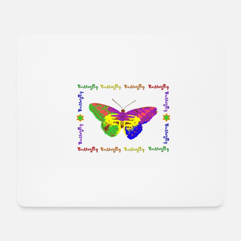 Rainbow - Butterfly - Mouse Pad (horizontal) - white