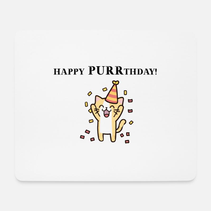 Katze Happy Birthday Geburtstag Geschenkidee - Mousepad (Querformat) - Weiß
