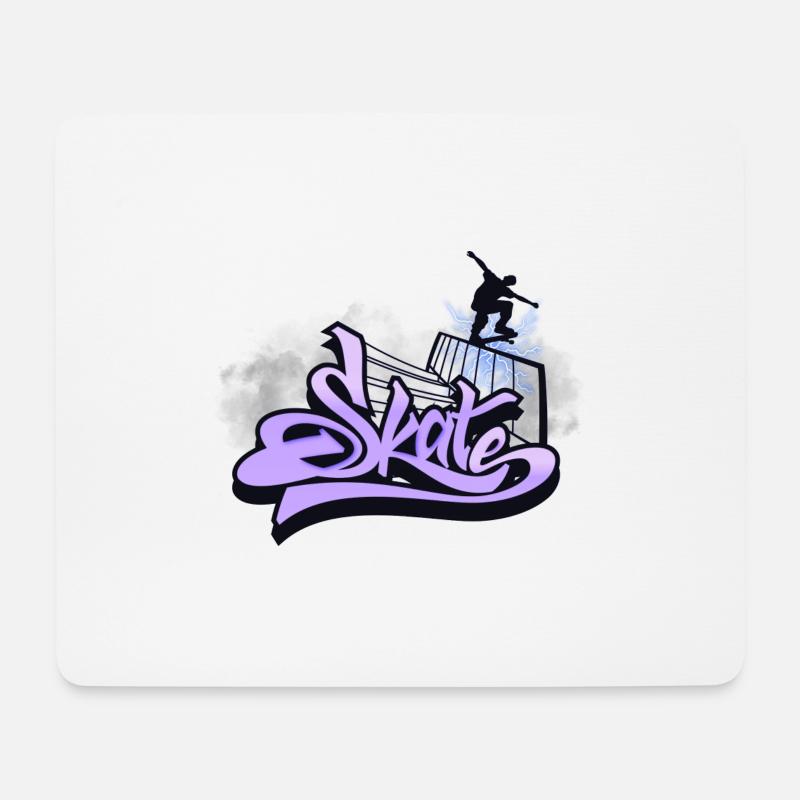 Schlittschuh-Sprung - Mousepad (Querformat) - Weiß