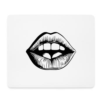 Lips, mouth, kissing lips - Mouse Pad (horizontal) - white - Front