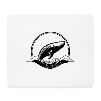 Whale Sea Fish - Mouse Pad (horizontal) - white - Front